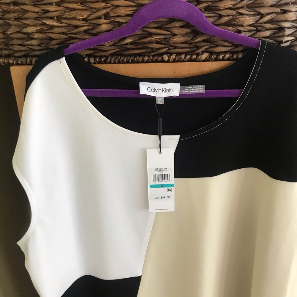 Calvin Klein NWT Woman 0X Colorblock Shell Top - Picture 6 of 9